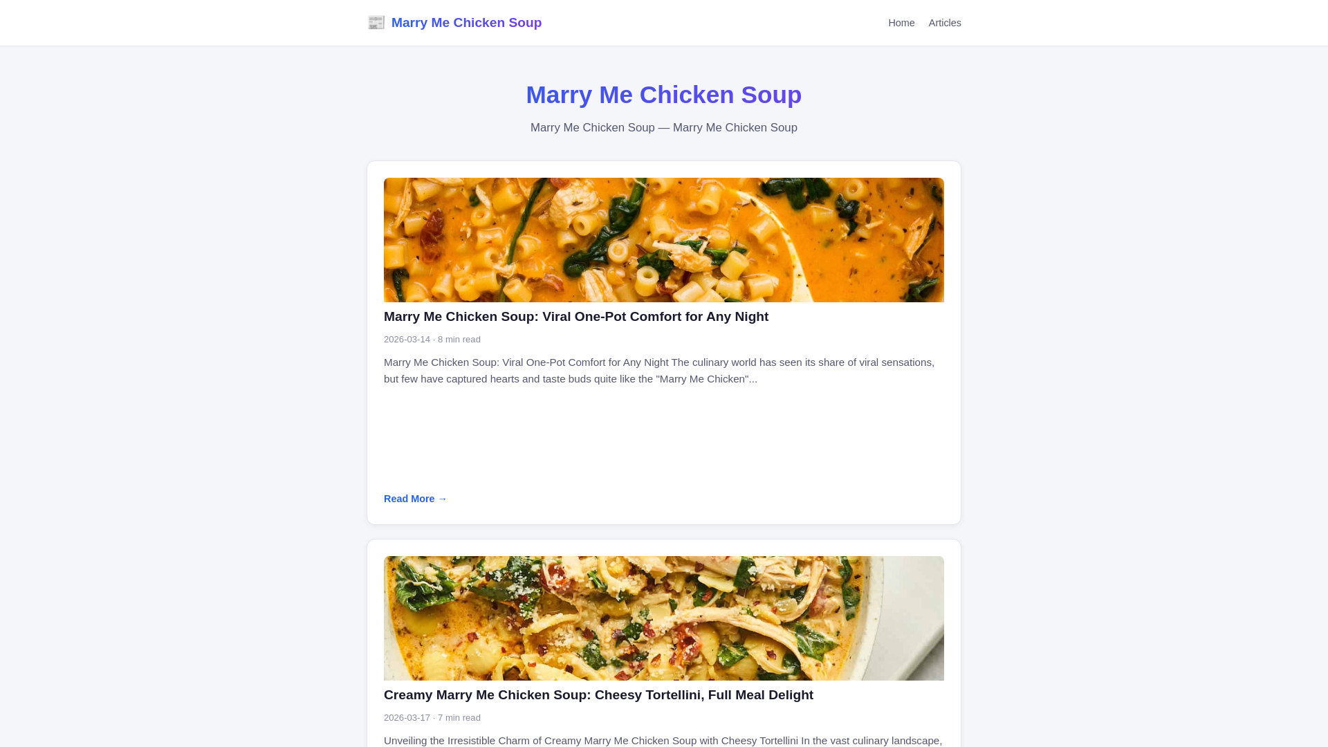 website screenshot of https://marry-me-chicken-soup.pages.dev/