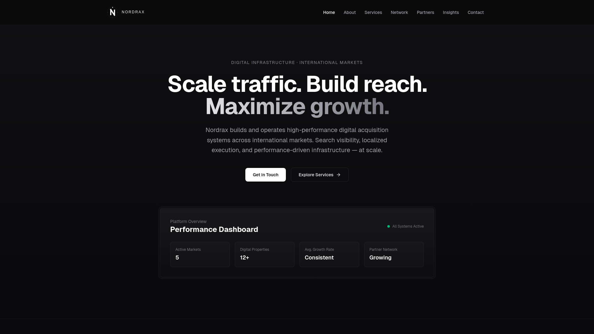 website screenshot of https://nordrax-com.pages.dev/