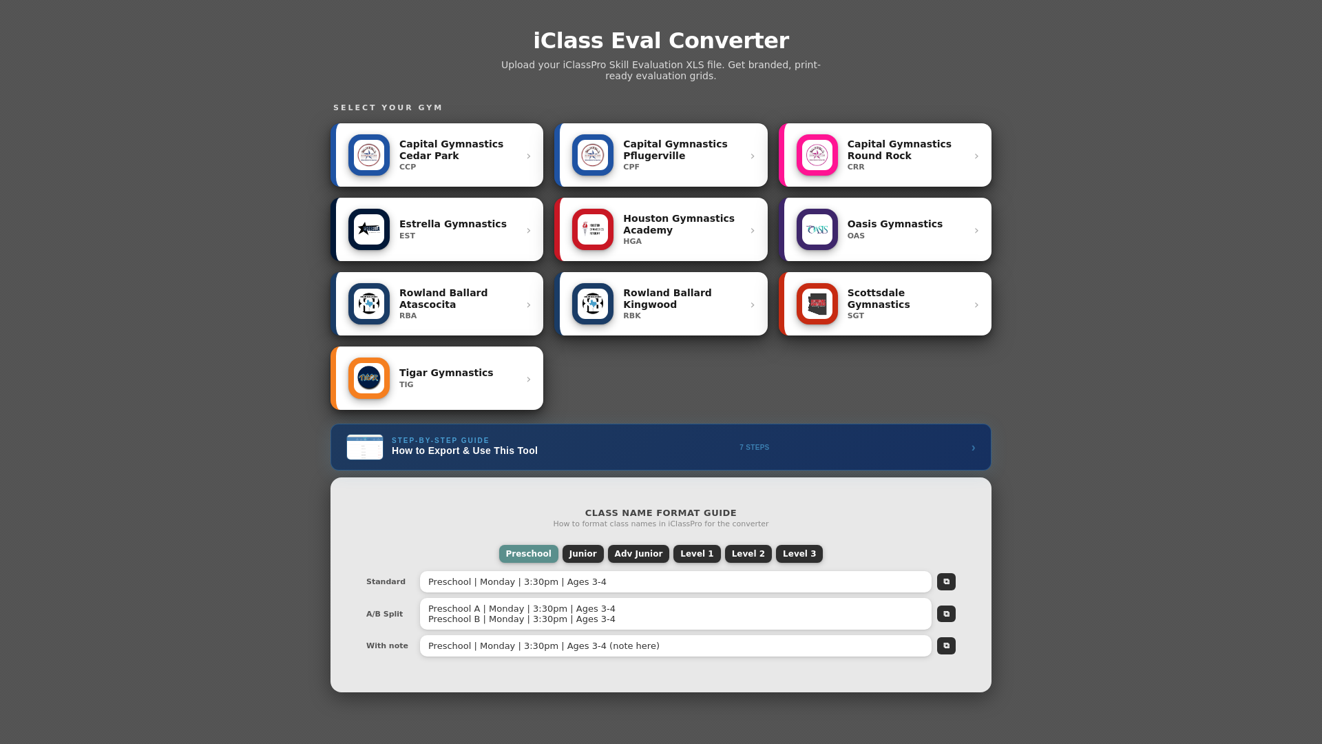 website screenshot of https://evalconvert.com