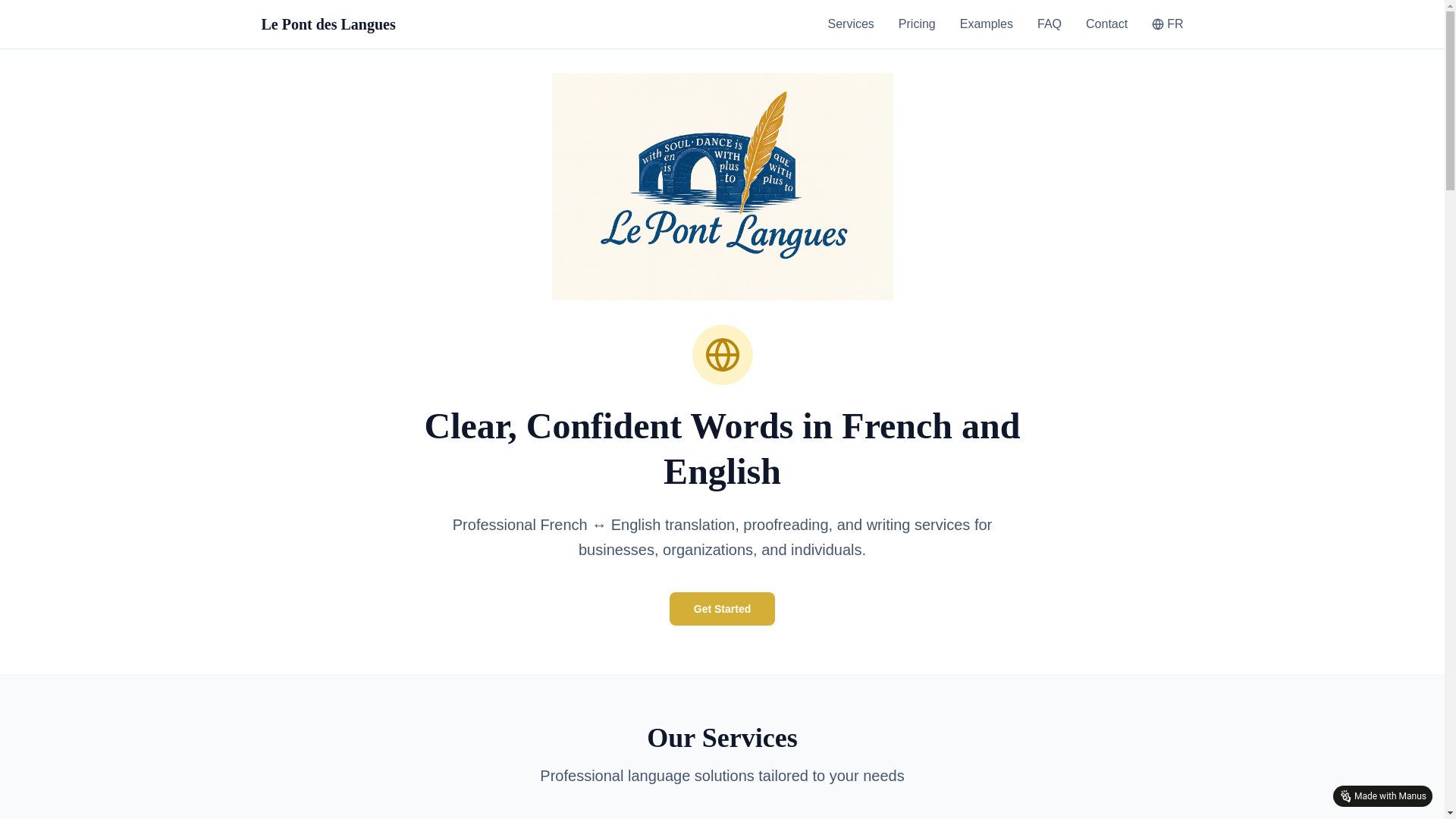 website screenshot of https://lepontdeslangues.org/