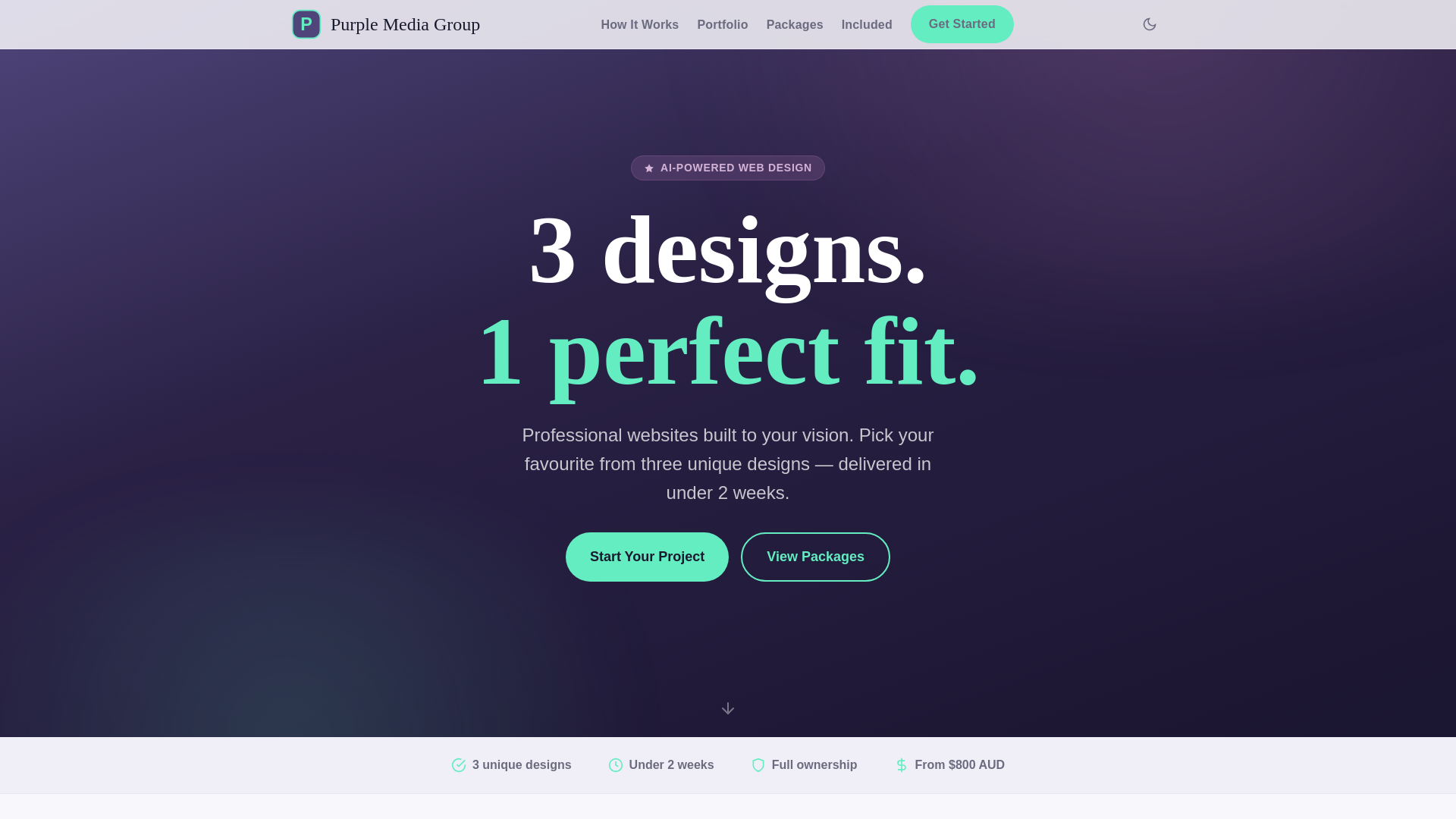 website screenshot of https://purplemediagroup.pages.dev/