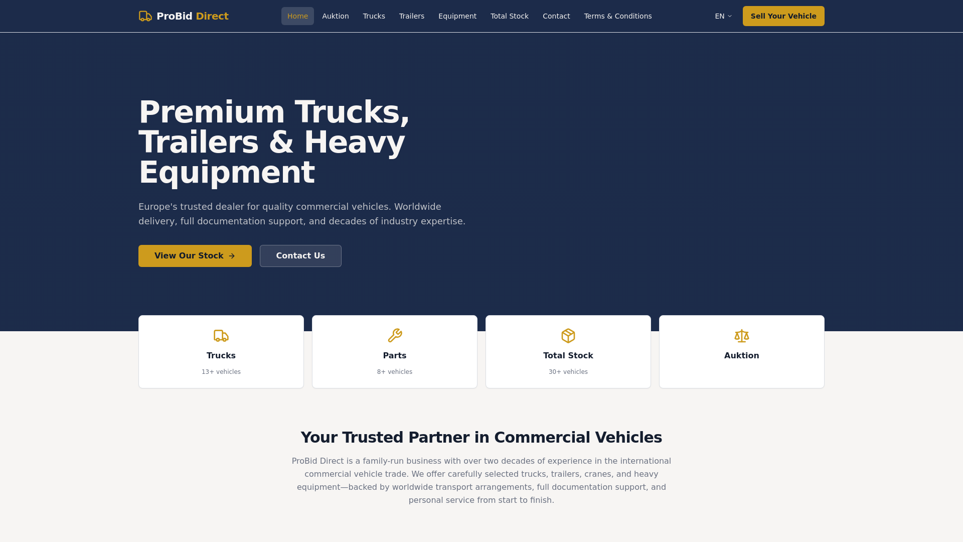 website screenshot of https://probid-direct.com