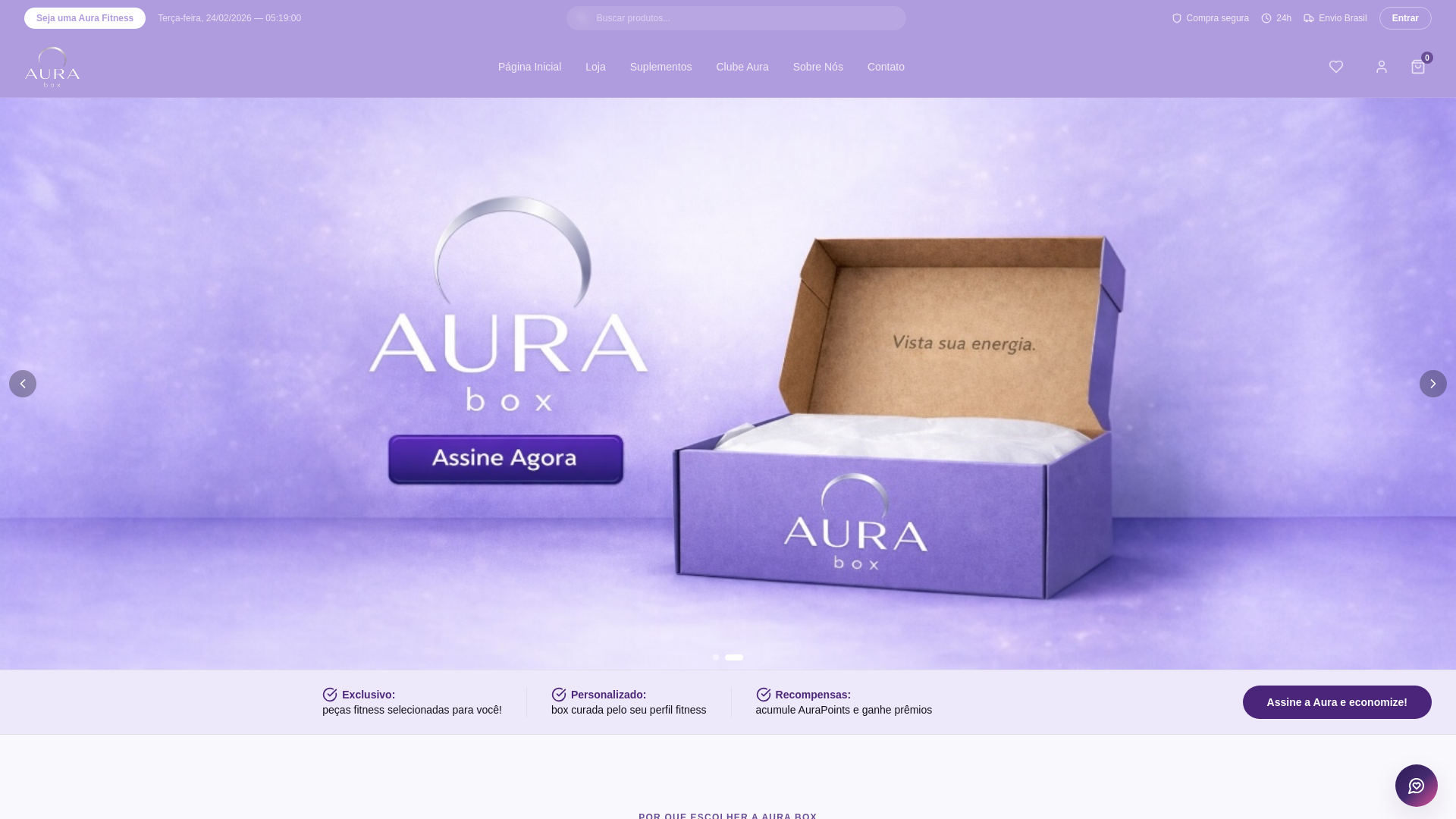 website screenshot of https://auraabox.com.br/