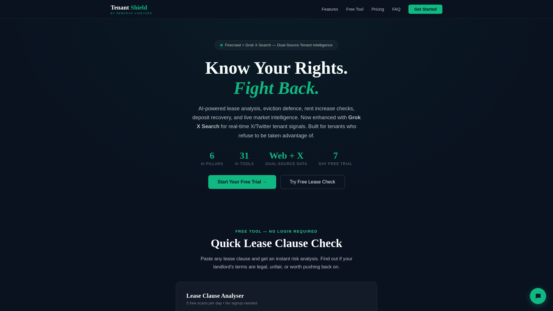website screenshot of https://tenantshield.online