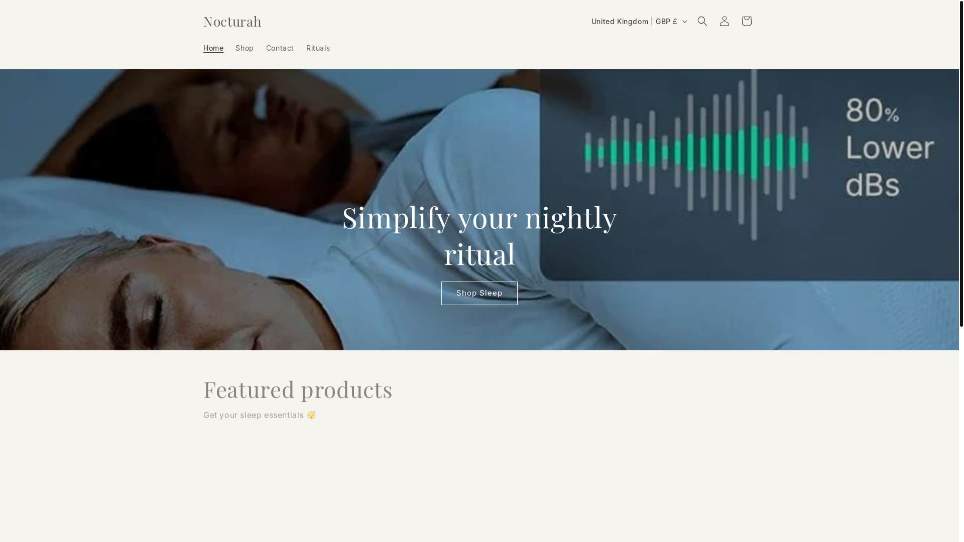 website screenshot of https://nocturah.shop/