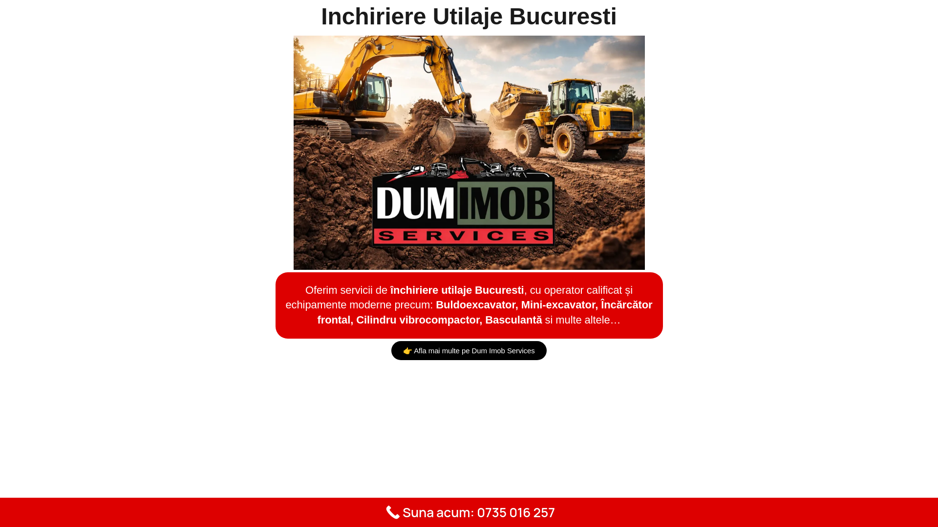 website screenshot of https://inchiriereutilajebucuresti.ro