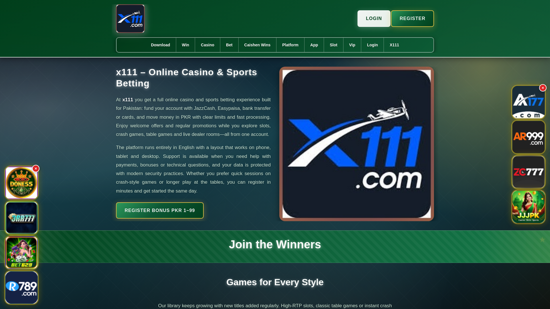 website screenshot of https://x111salam.com/