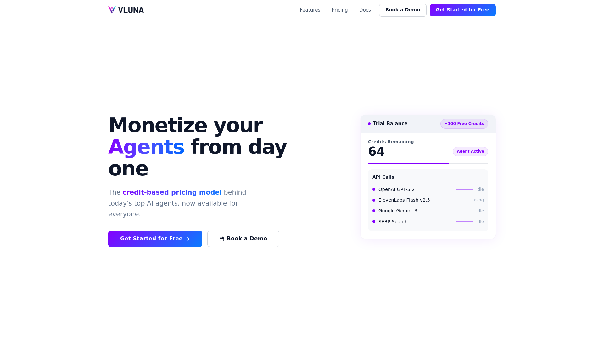 website screenshot of https://vluna-console.pages.dev/