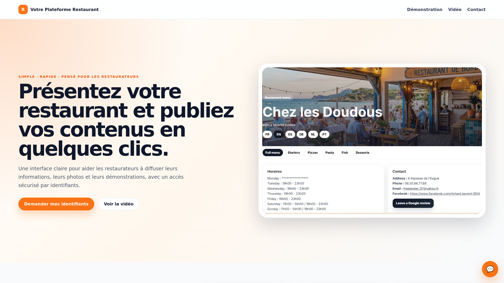 website screenshot of https://restaurant-cloudflare-site.pages.dev/