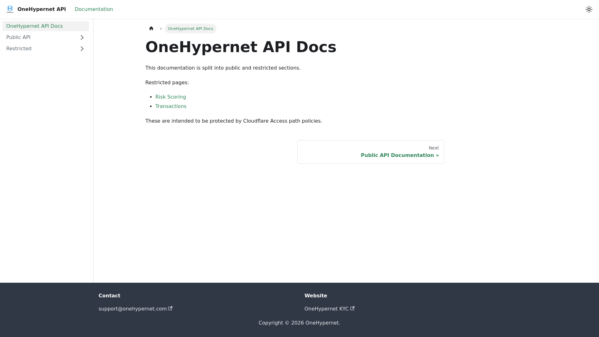 website screenshot of https://onehypernet-api-docs-staging.pages.dev/
