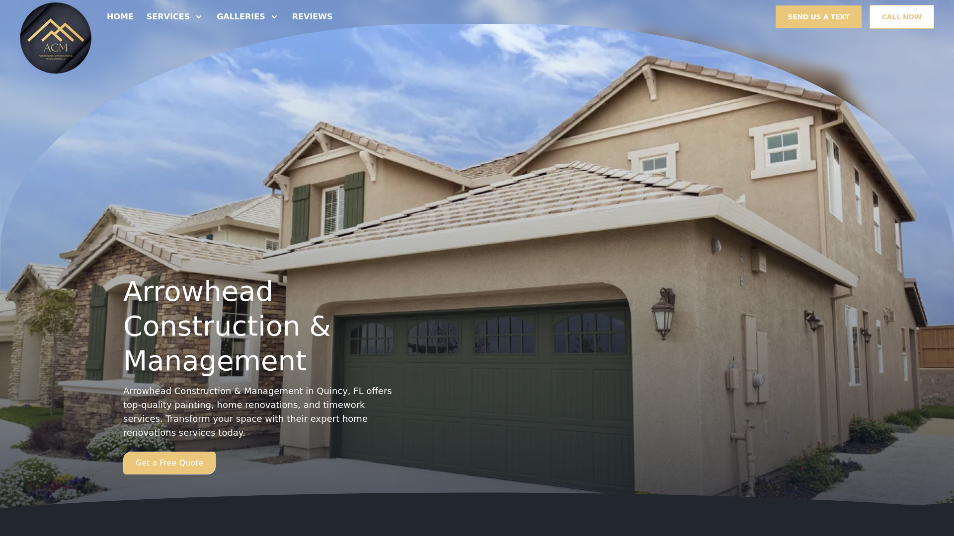 website screenshot of https://arrowheadconstructionllcfl.com/