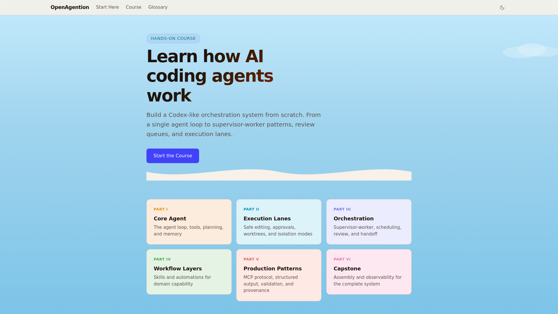 website screenshot of https://openagention.pages.dev/