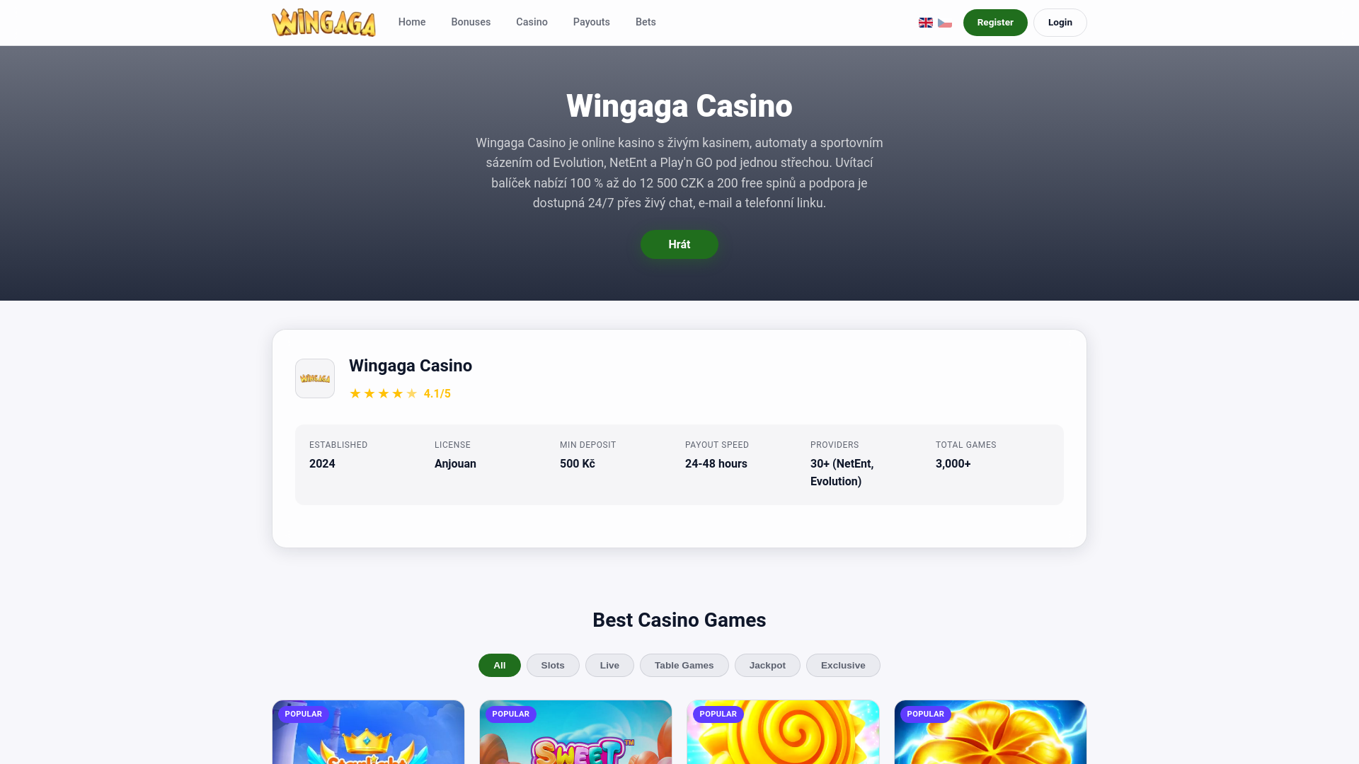 website screenshot of https://wingaga-cz-6.pages.dev/