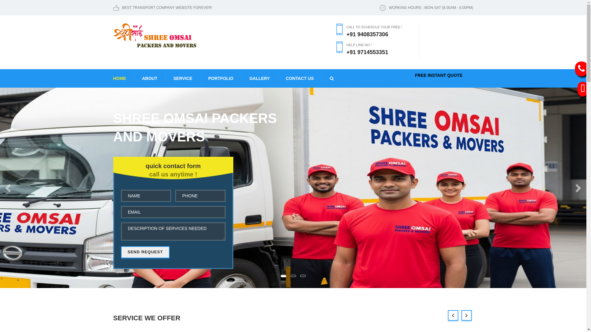 website screenshot of https://shreeomsaipackers.co.in/