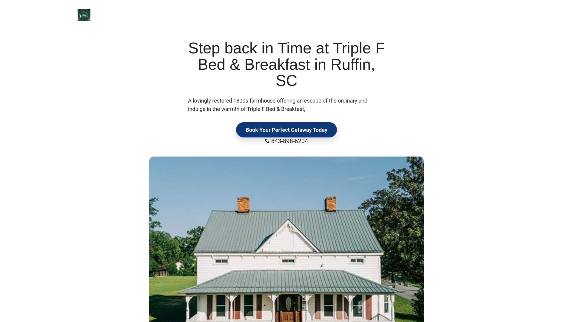 website screenshot of https://tripleffarmsc.com/