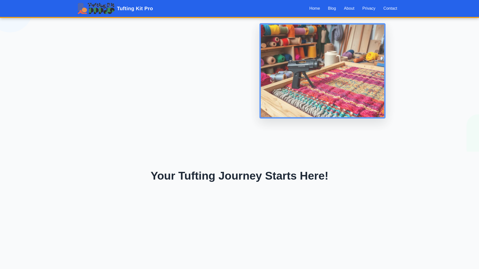 website screenshot of https://tuftingkitpro.com
