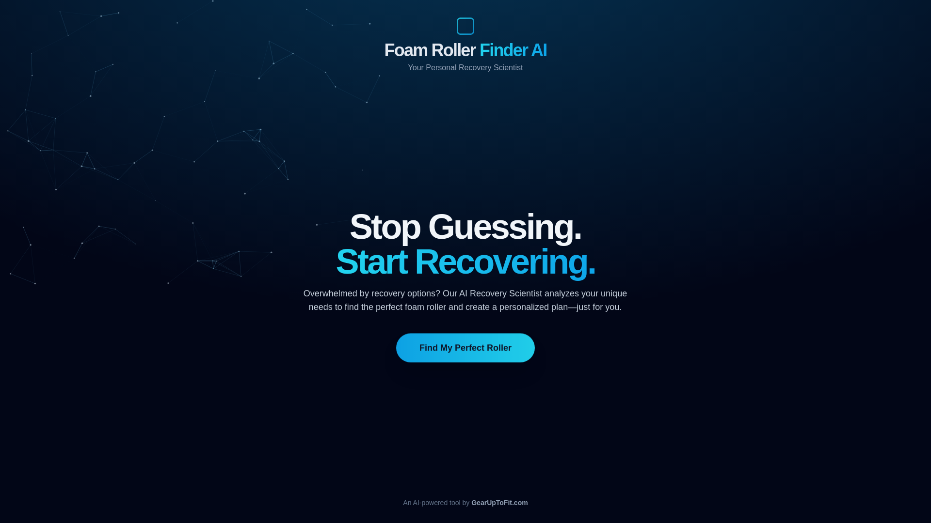 website screenshot of https://foam-roller-finder-ai.pages.dev/