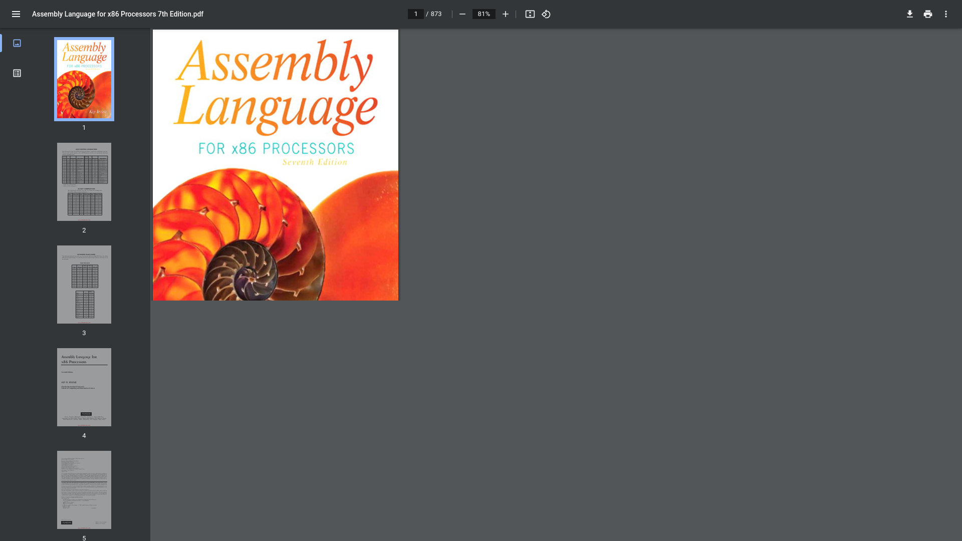 website screenshot of https://broman.dev/download/Assembly%20Language%20for%20x86%20Processors%207th%20Edition.pdf