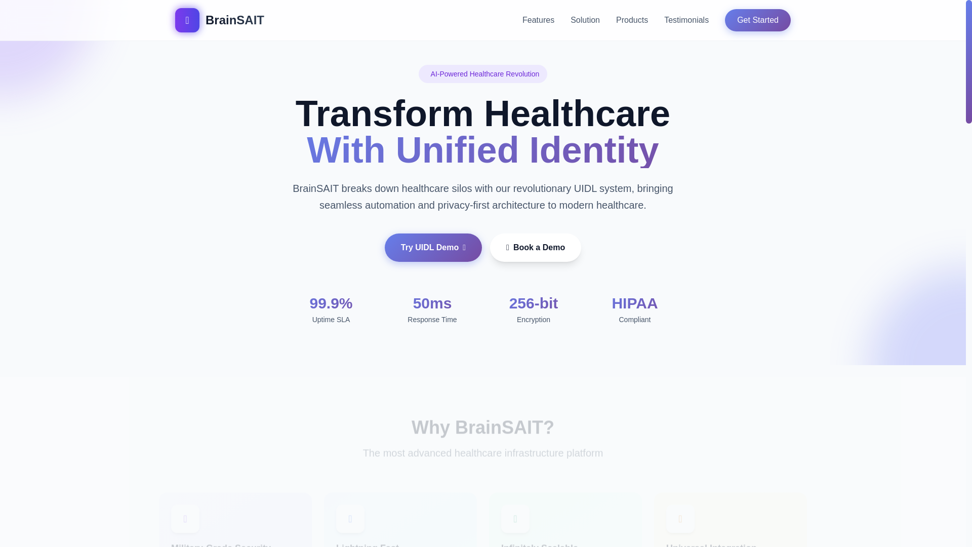 website screenshot of https://brainsait-io.pages.dev/