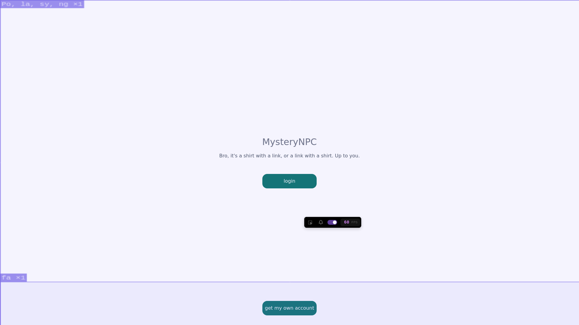 website screenshot of https://mysterynpc.com