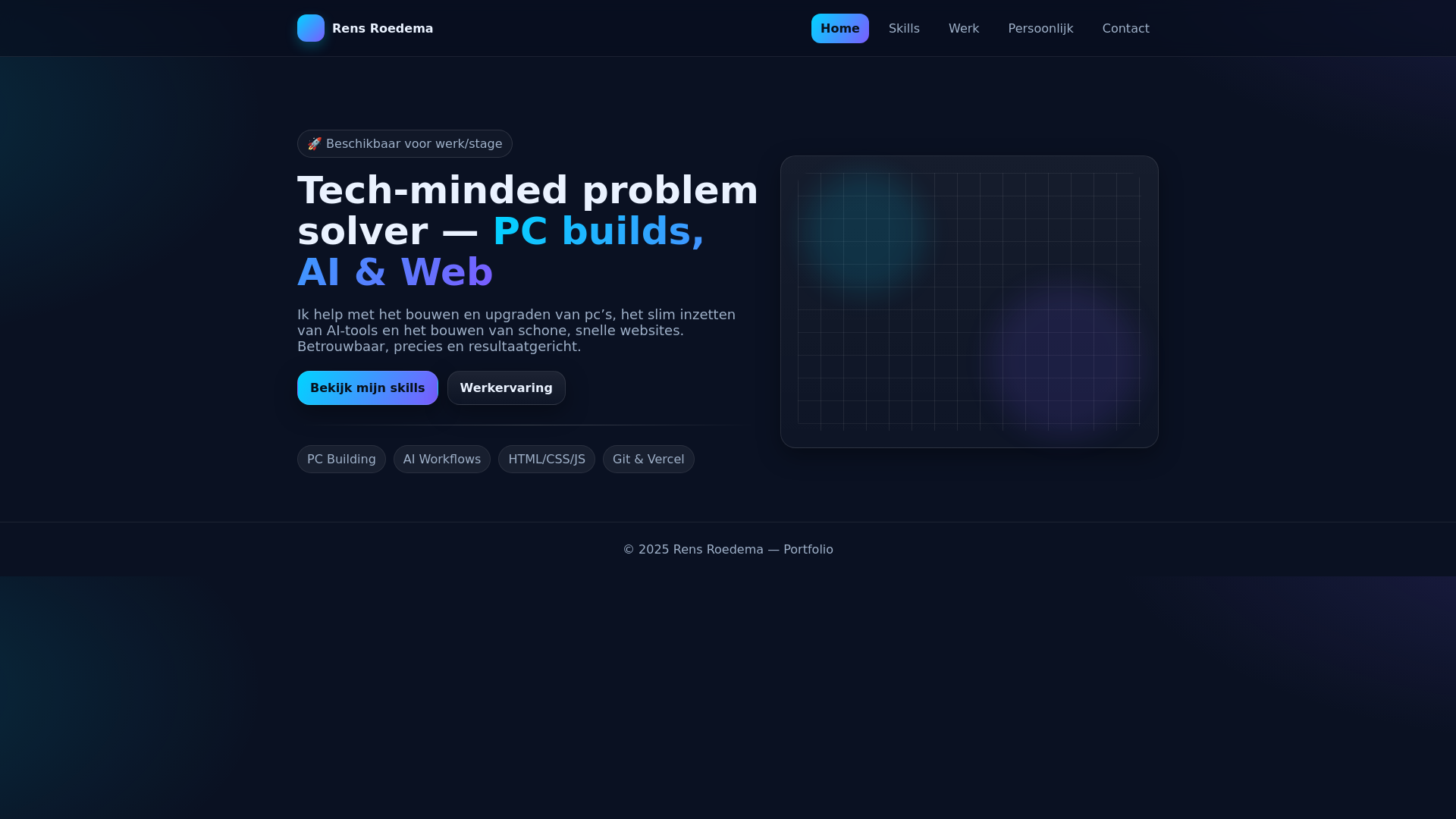 website screenshot of https://rensroedema.nl/