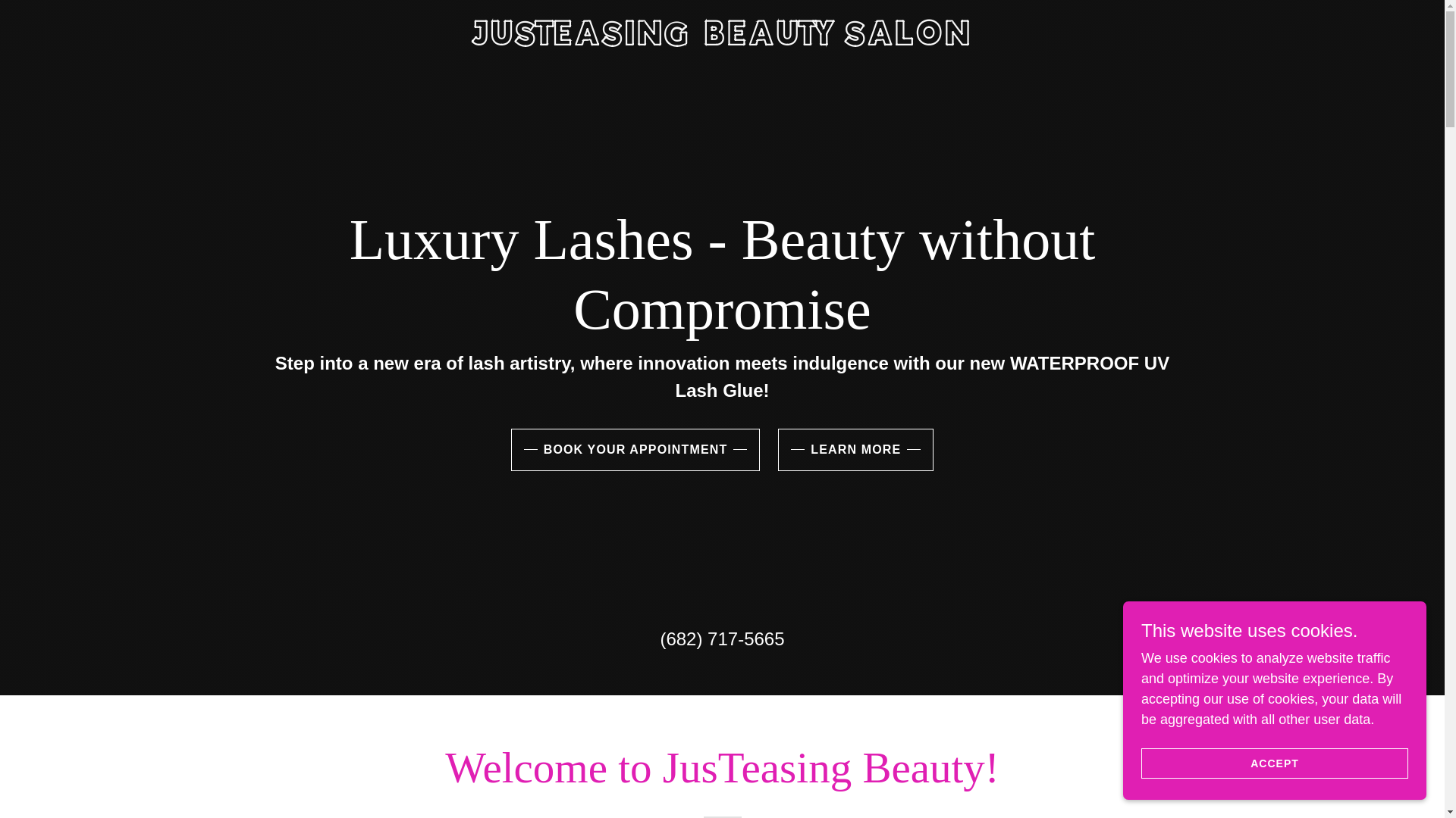 website screenshot of https://justeasingbeautysalon.com/