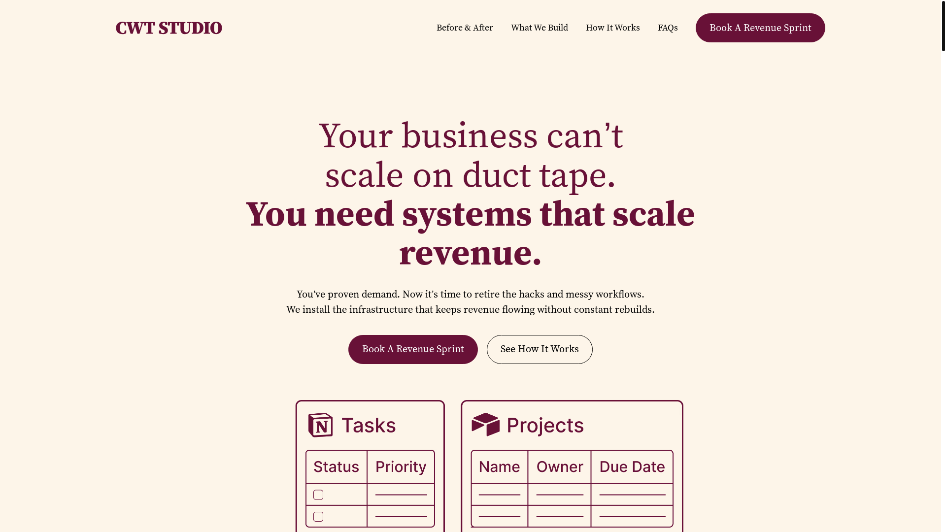 website screenshot of https://successcwtstudio.com/