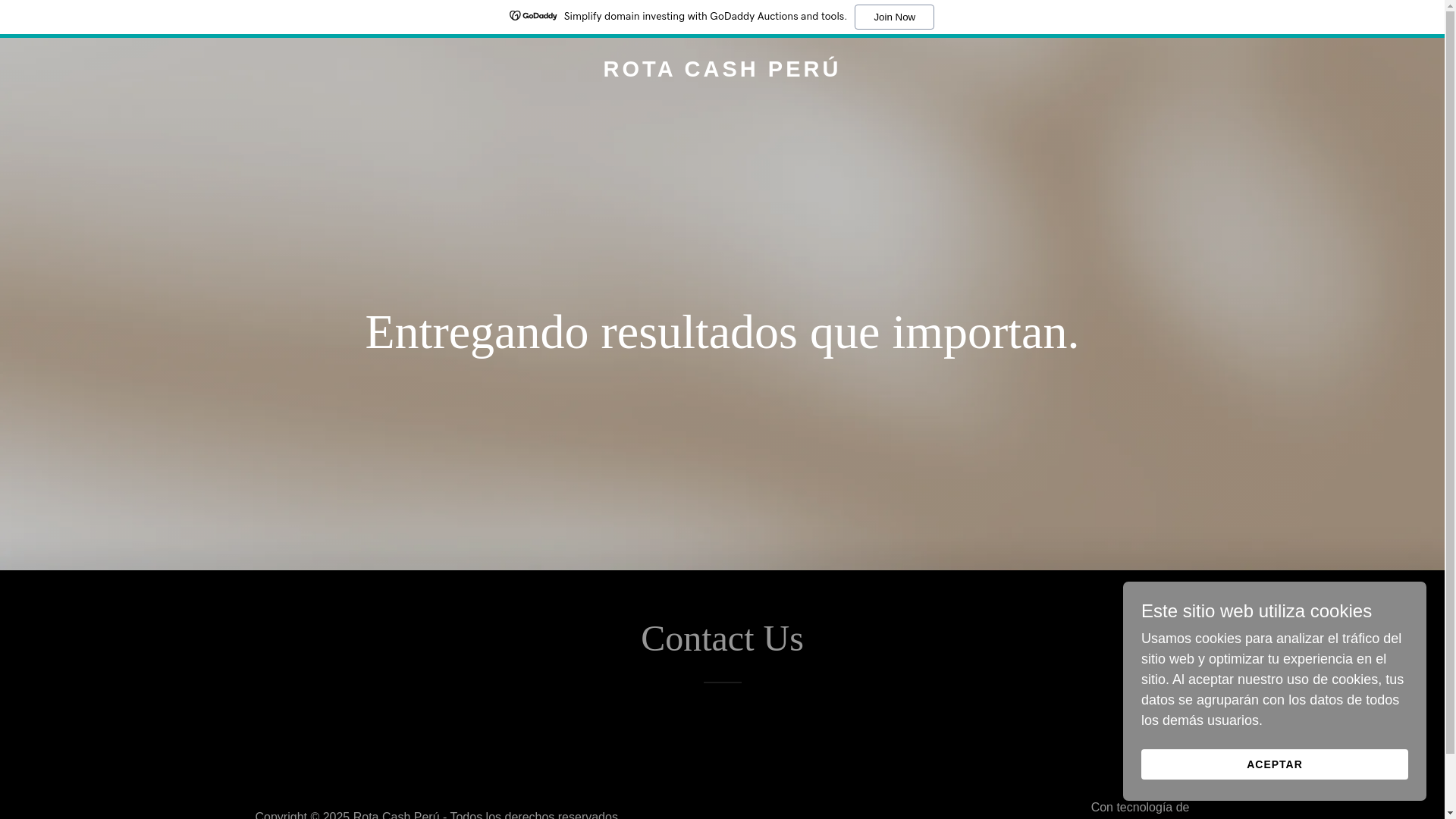 website screenshot of https://rotacashperu.com/