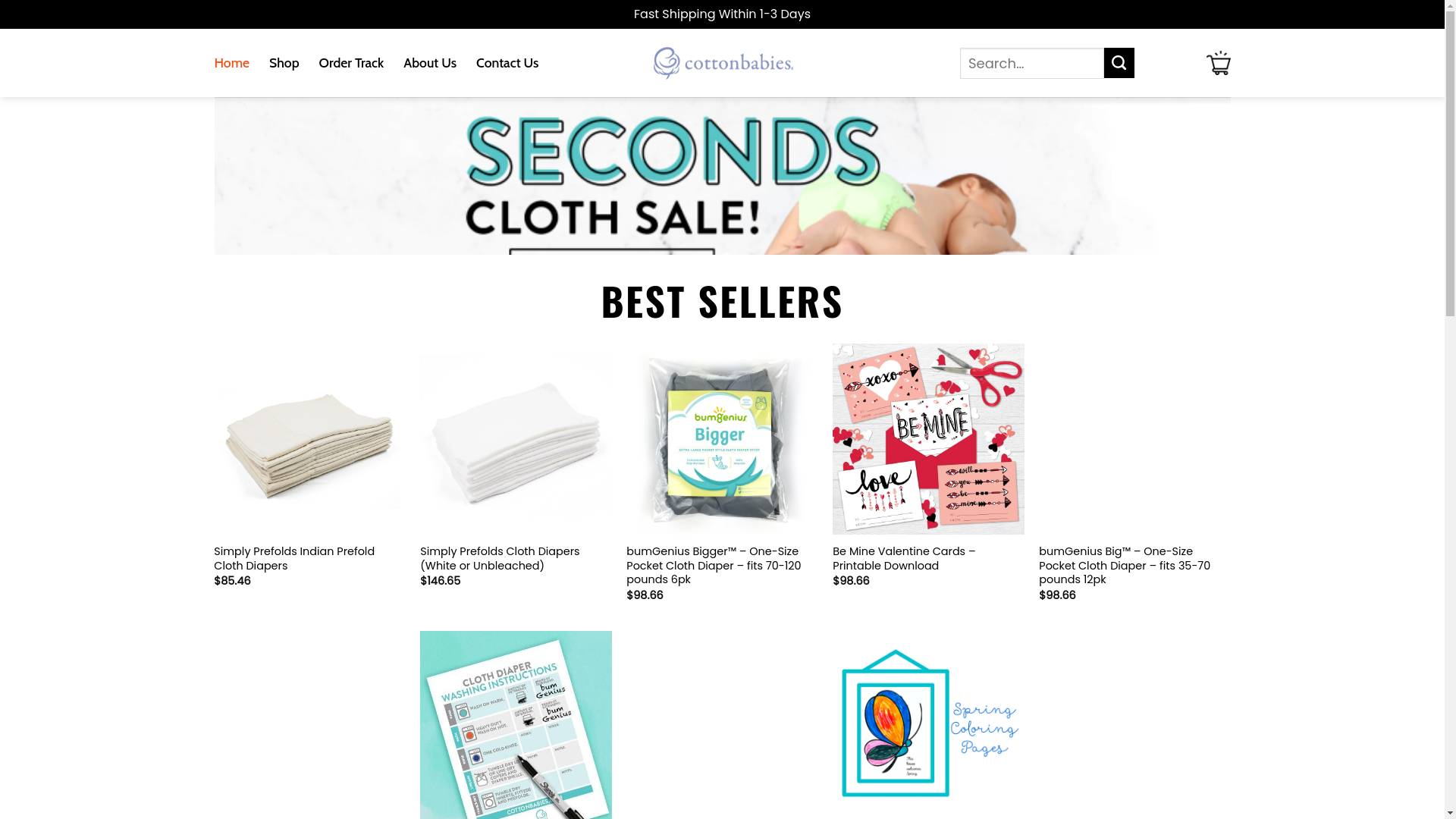 website screenshot of https://mycottonbabies.shop/