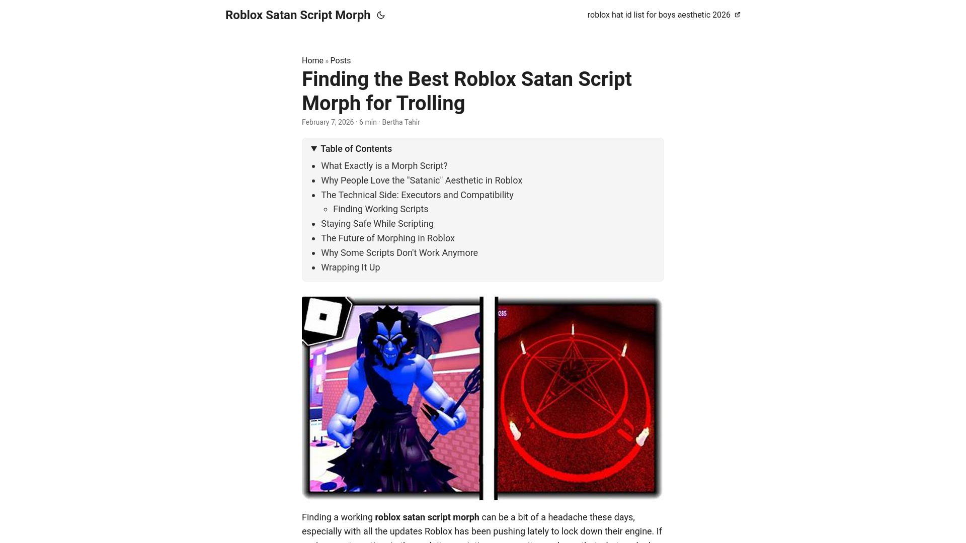 website screenshot of https://roblox-satan-script-morph.pages.dev/