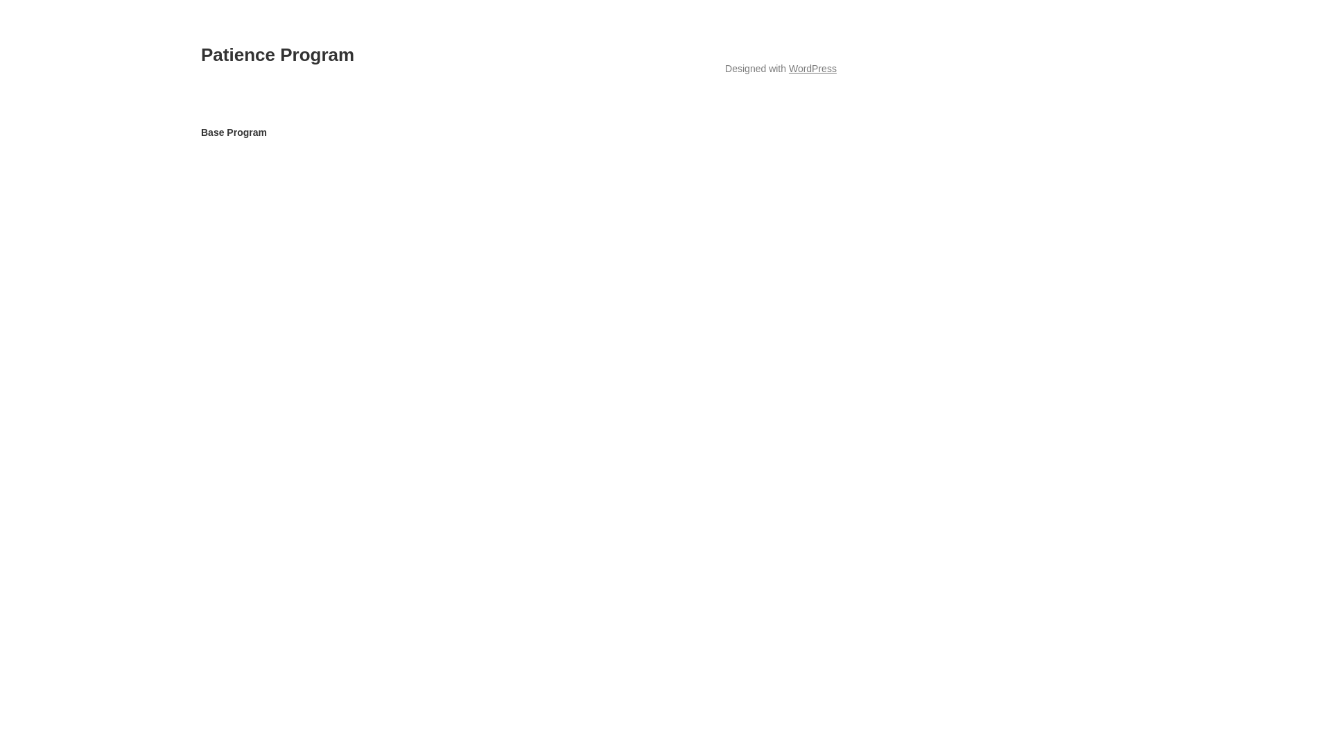 website screenshot of https://patienceprogram.org/
