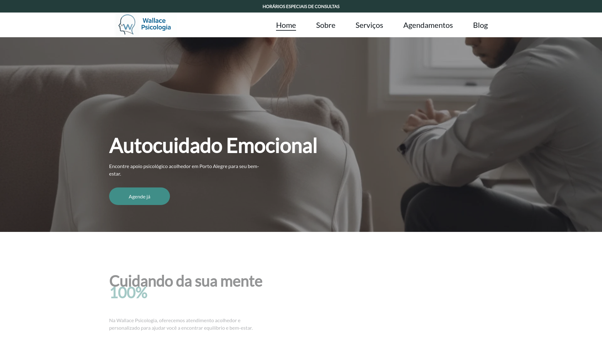 website screenshot of https://wallacepsicologia.com.br/