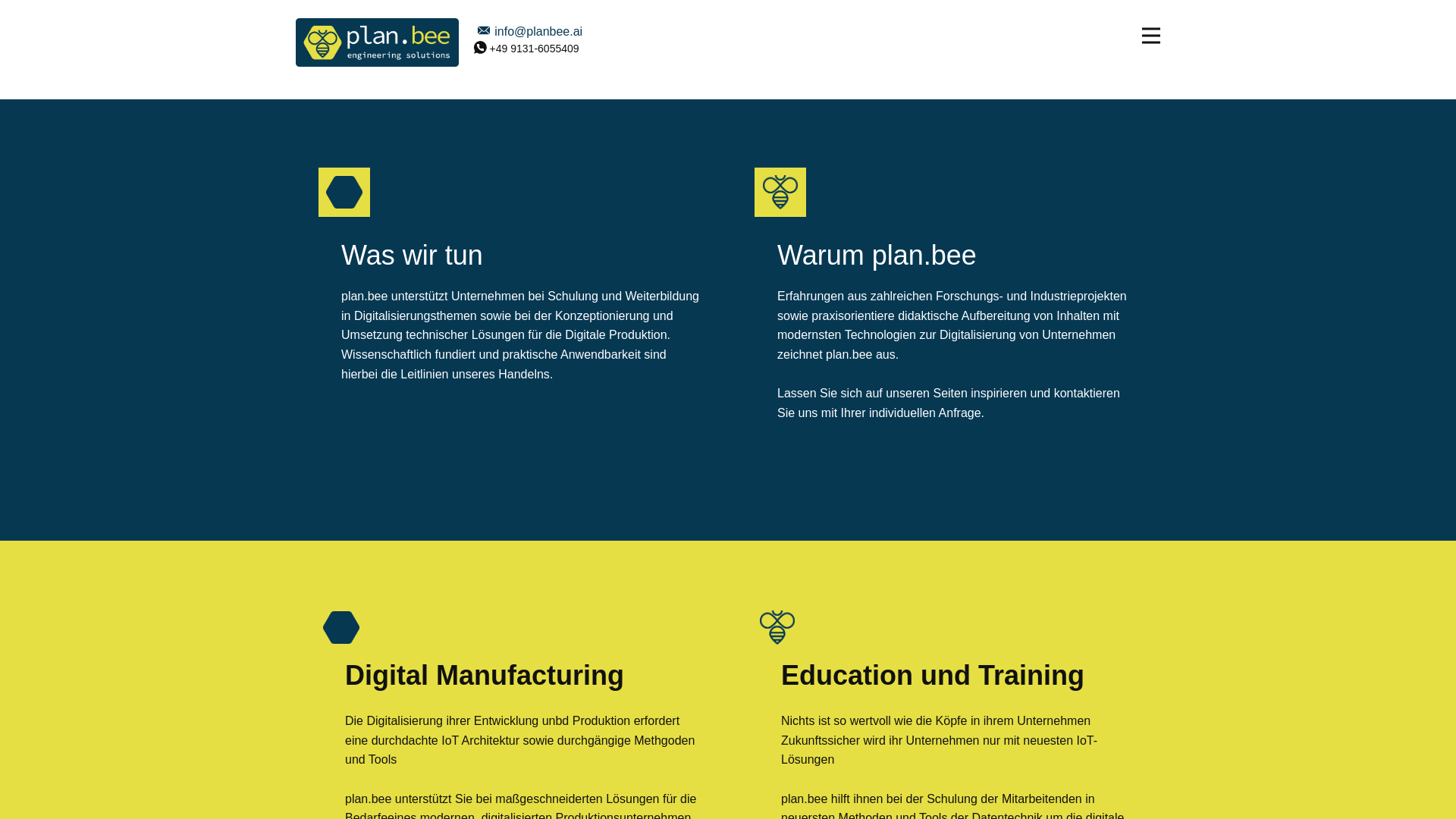 website screenshot of https://planbee.ai/