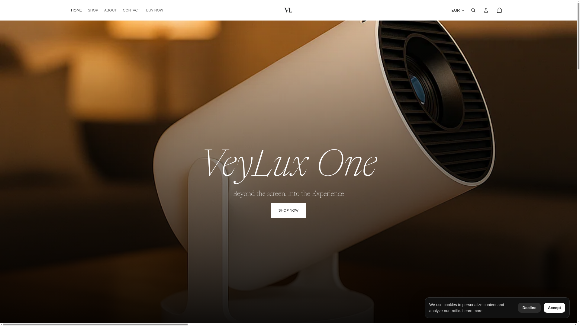 website screenshot of https://veyluxstore.com/