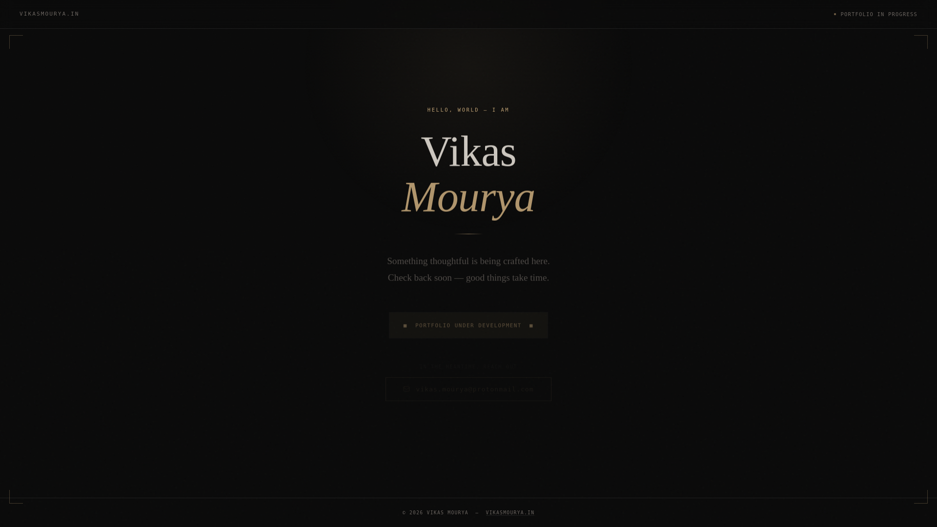 website screenshot of https://vikasmourya.in/