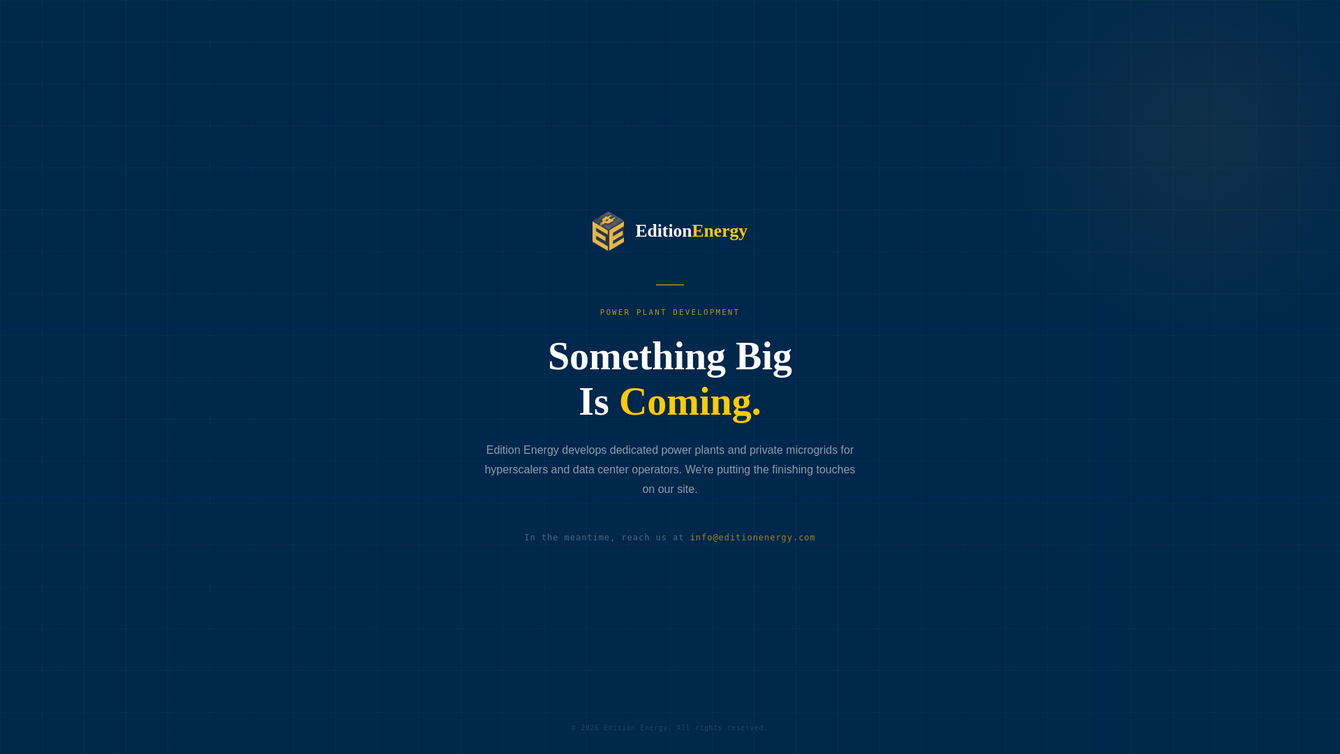 website screenshot of https://editionenergy-coming-soon.pages.dev/
