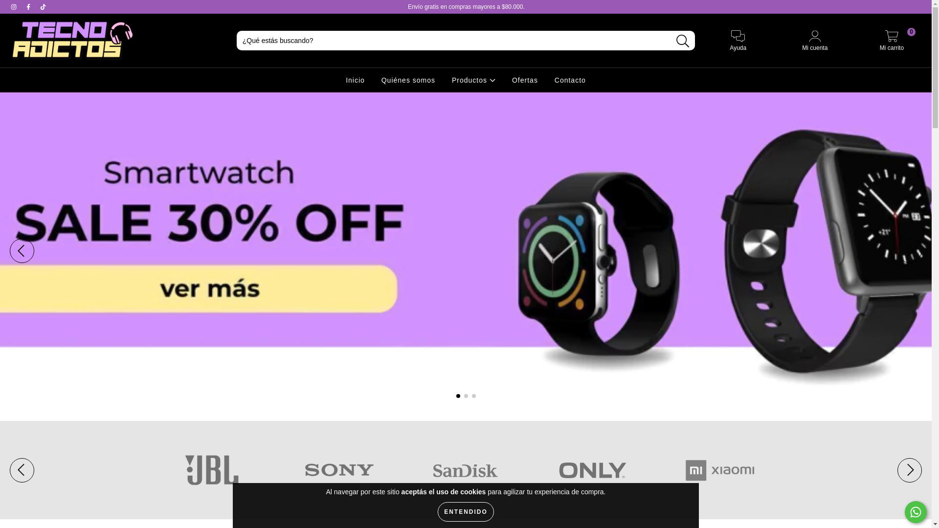 website screenshot of https://tecnoadictoscba.com.ar/