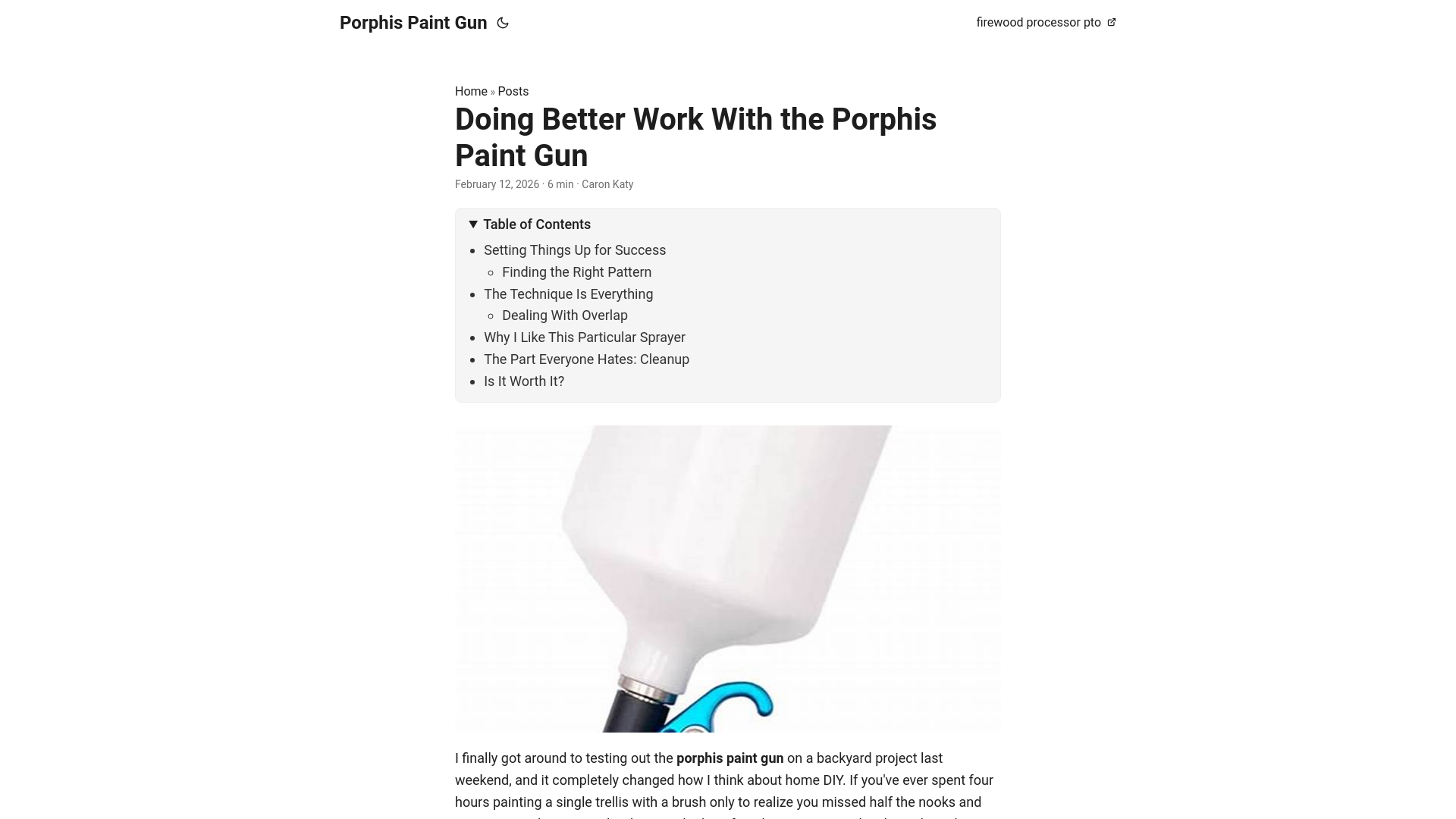 website screenshot of https://porphis-paint-gun.pages.dev/