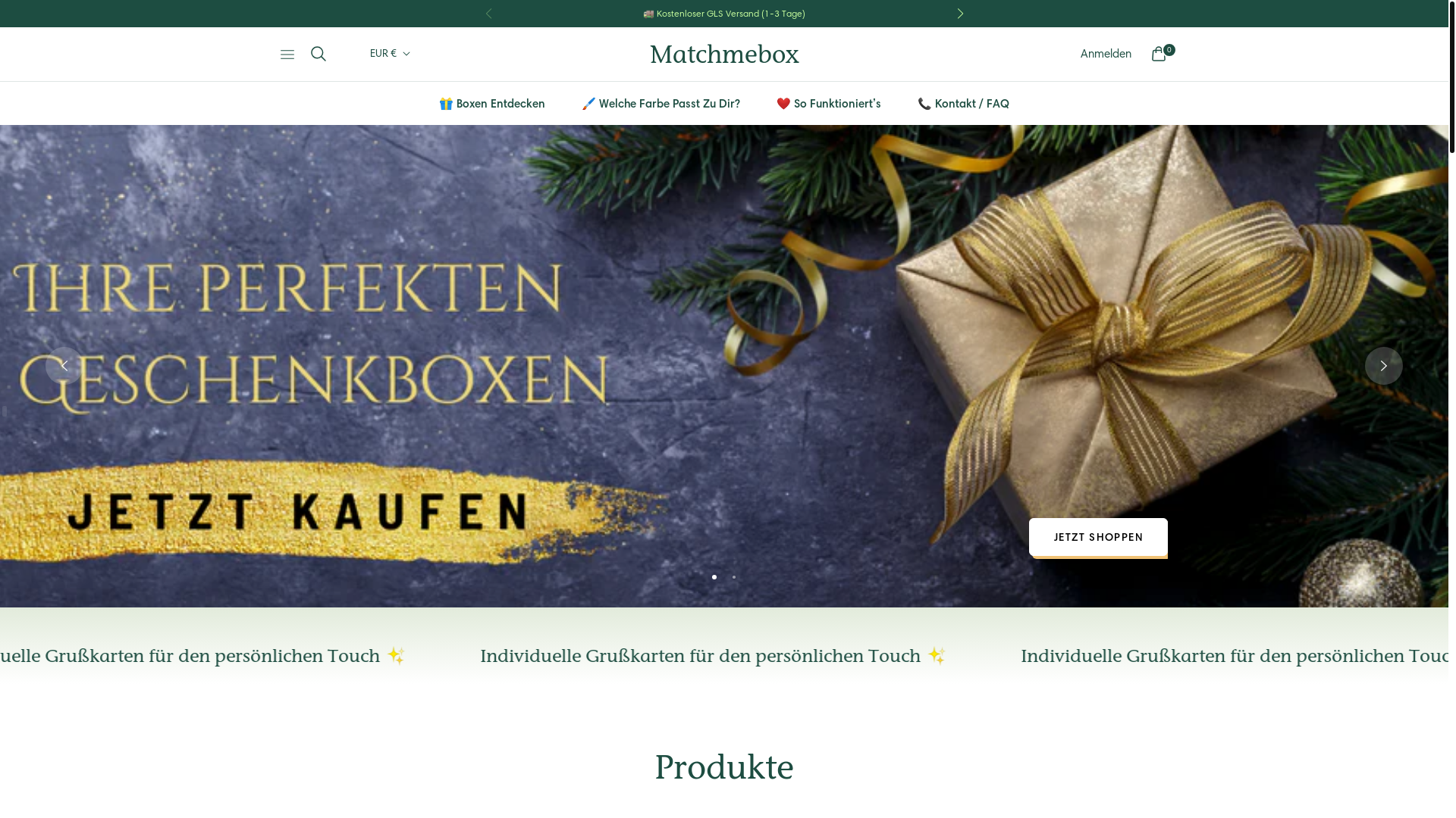 website screenshot of https://matchmebox.com/