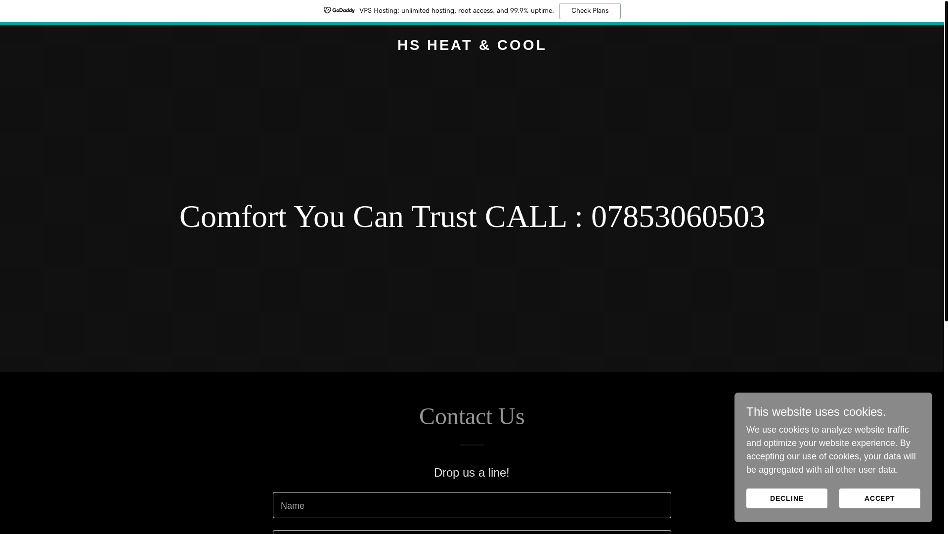 website screenshot of https://hsheatcool.co.uk/