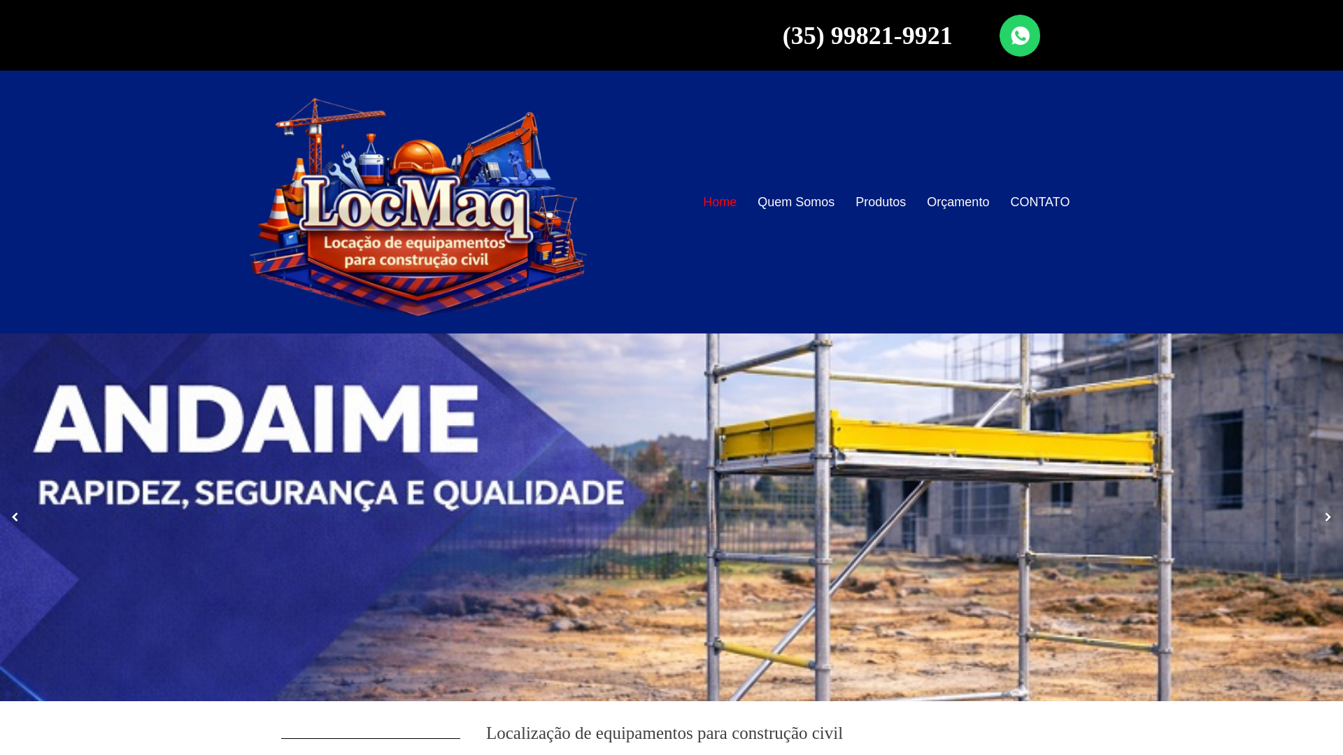 website screenshot of https://locmaqequipamentos.com.br/