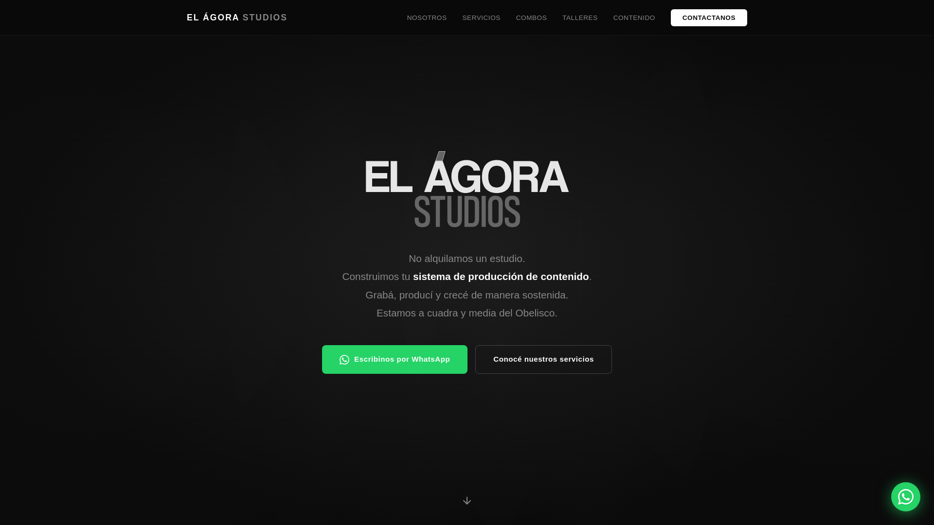 website screenshot of https://elagorastudios.com.ar/