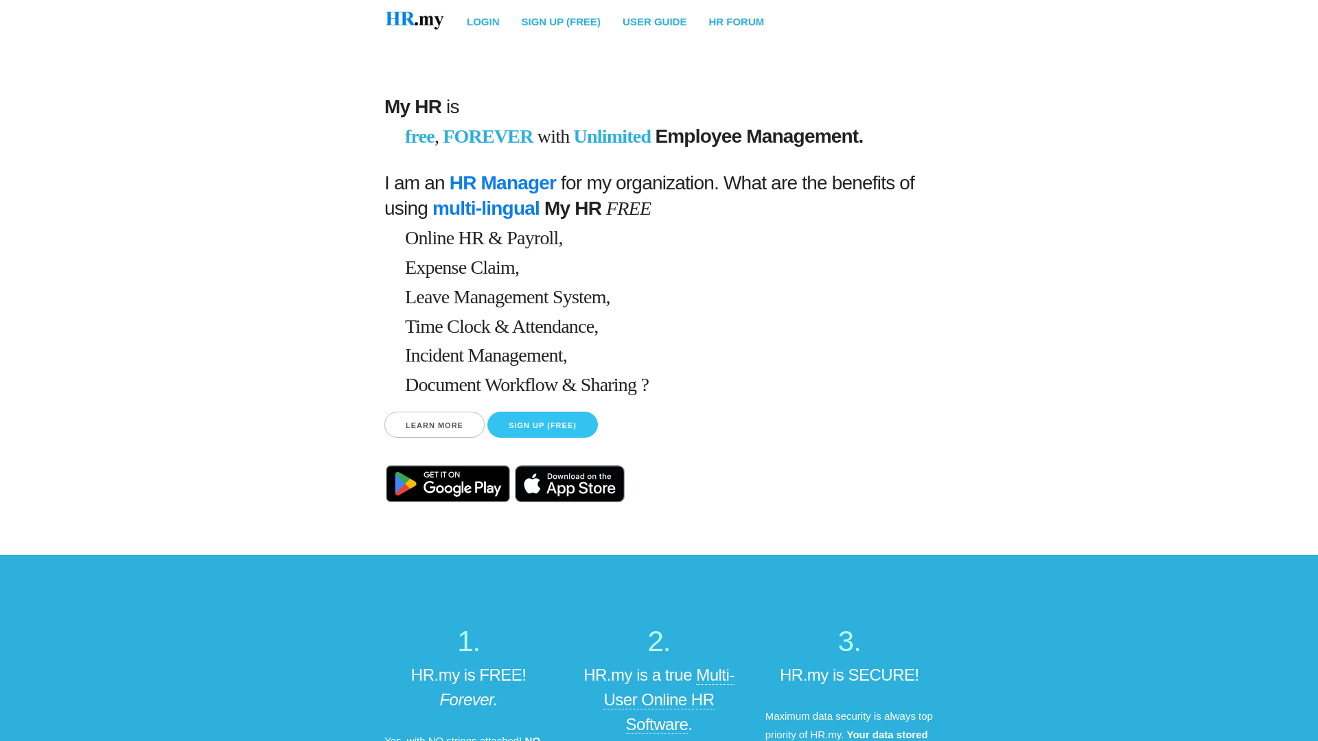 website screenshot of https://hr.my