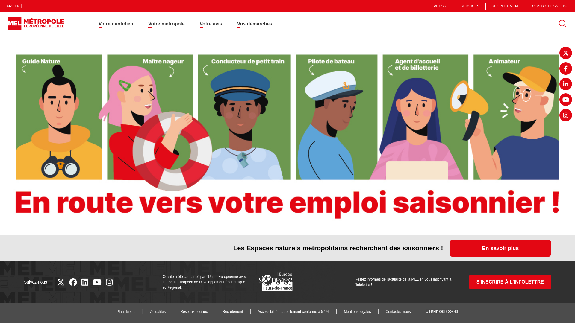 website screenshot of https://lillemetropole.fr/