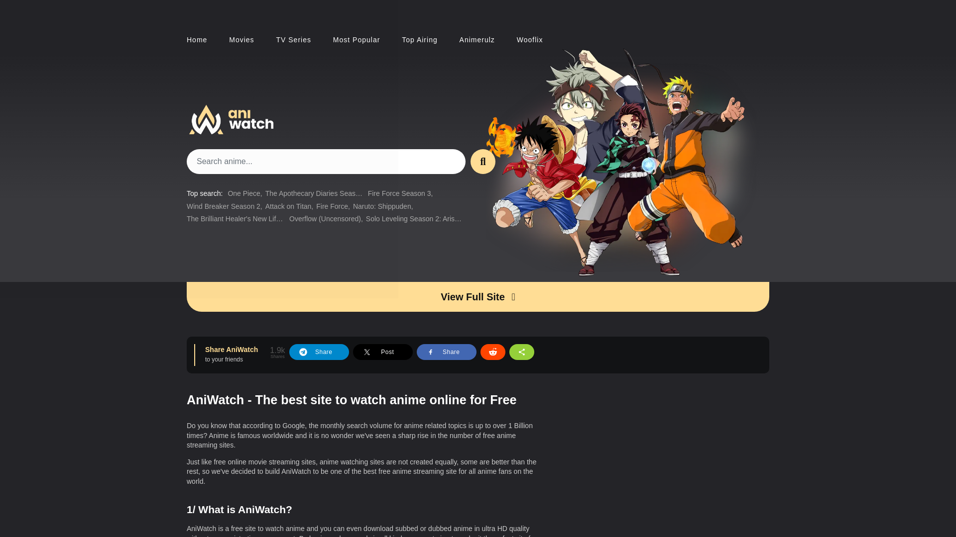website screenshot of https://aniwatchx.to/