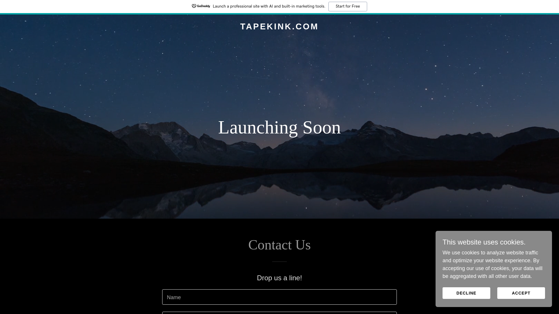 website screenshot of https://tapekink.com/