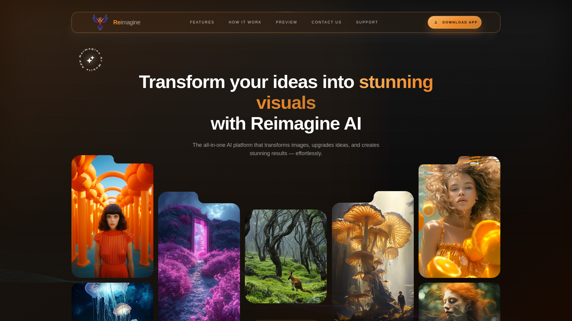 website screenshot of https://re-imagine.app/