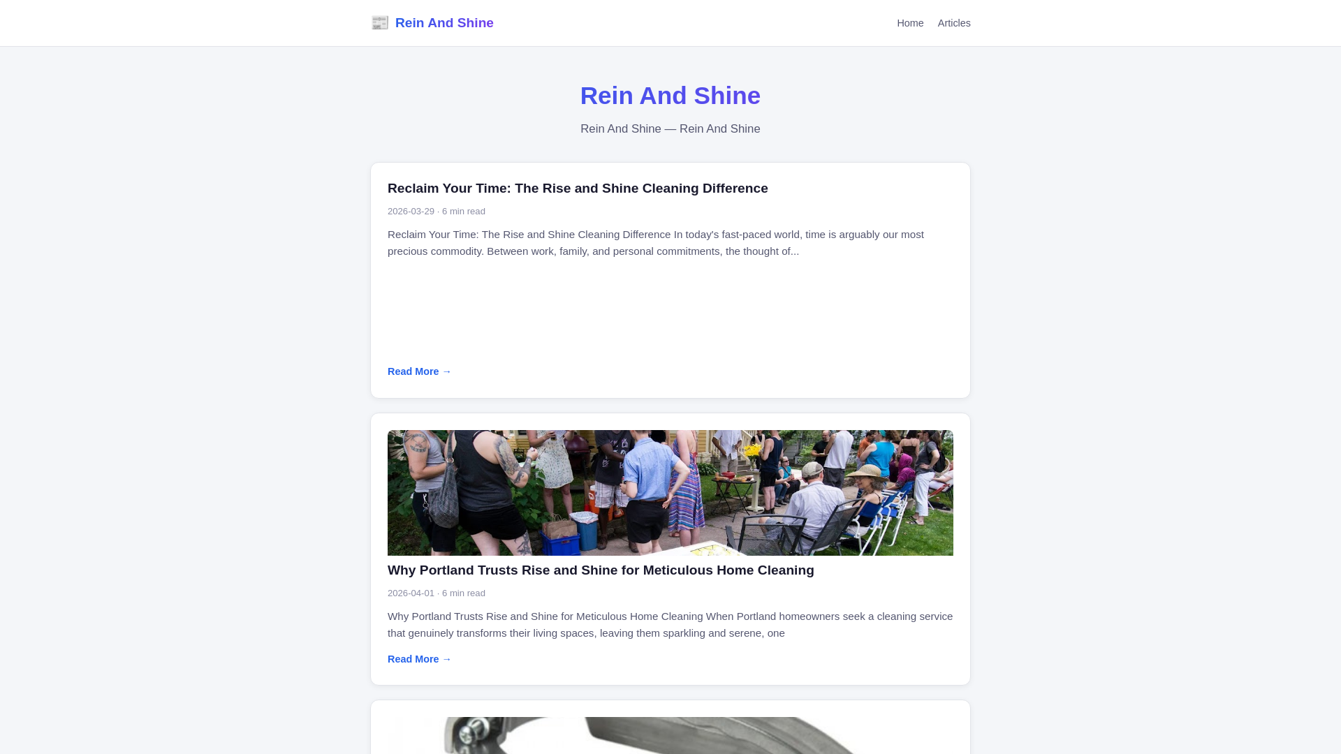 website screenshot of https://rein-and-shine.pages.dev/