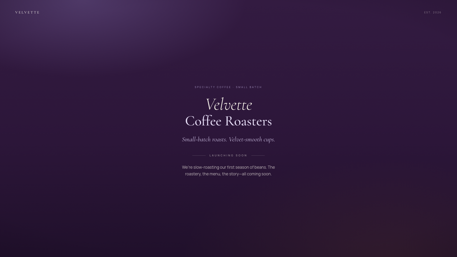 website screenshot of https://velvettecoffeeroasters.pages.dev/