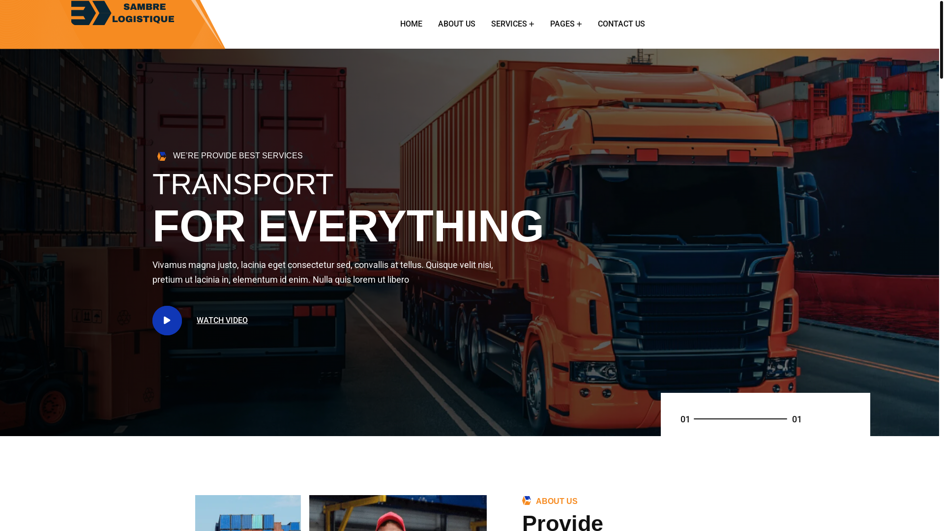 website screenshot of https://sambrelogistique.com/